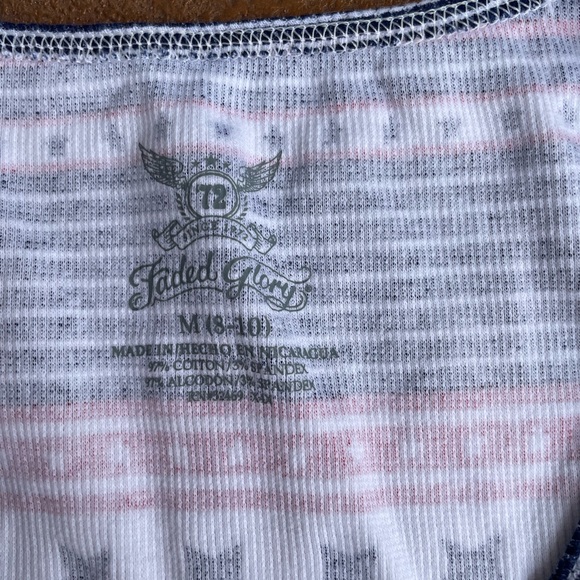 Y2k faded glory star striped print tank top sz m - Picture 4 of 5